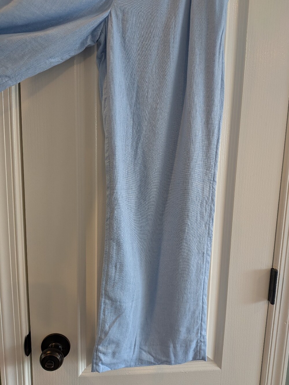 Abercrombie & Fitch Sloane Tailored Wide Leg Linen Blend Blue Pants Size 29 - Picture 6 of 14
